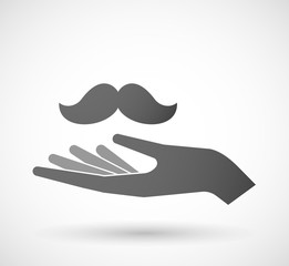 Isolated hand giving a moustache