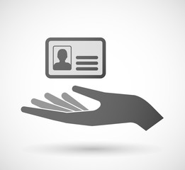 Isolated hand giving an id card