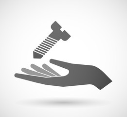 Isolated hand giving a screw