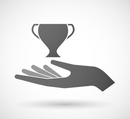 Isolated hand giving a cup