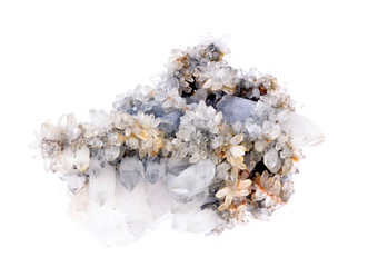 mineral sample of quartz crystal with iron inclusions