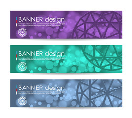 A set of modern vector banners with polygonal background,vector background
