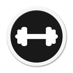 Fototapeta premium Button rund Hantel Symbol