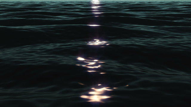 Water FX0206: A band of moonlight on dark water (Loop).