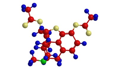 Molecular structure of heroin (diacetylmorphine, morphine diacetate)