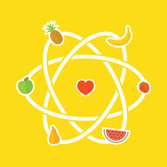 Fruit detox scheme vector illustration
