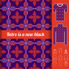 Retro seamless pattern with examples of usage