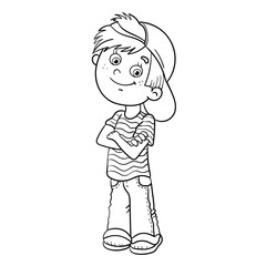 Coloring Page Outline Of A Cartoon Boy