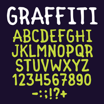 Hand drawn graffiti letters vector set