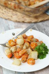 Gratin di cavolo rapa e carote