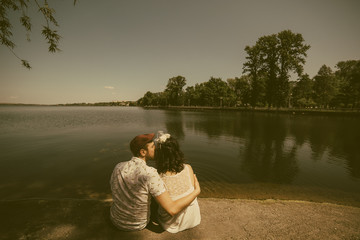 beautiful couple in the city