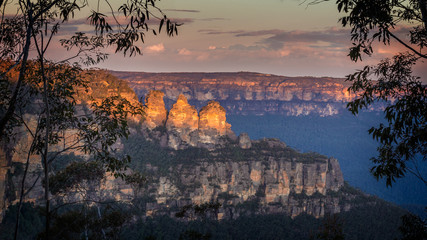 Three Sisters at sunset