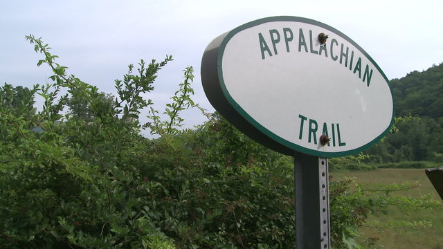 A small marker for the Appalachian Trail
