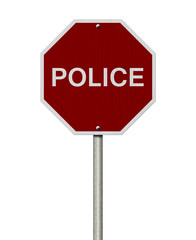 Stop Police Road Sign