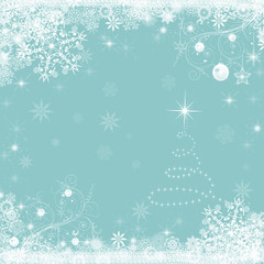 Fototapeta na wymiar Christmas holiday blue background with snowflakes