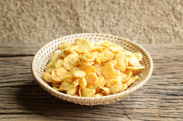 cornflakes in wicker basket