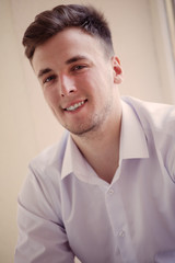 Obraz premium Closeup portrait of handsome mid-adult man .