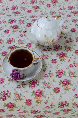 teapot and cup of tea
