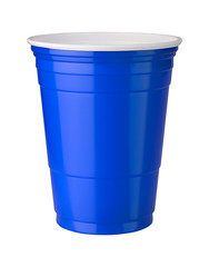 Blue Plastic Cup with a clipping path