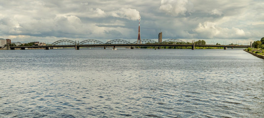 bridge in Riga panorama