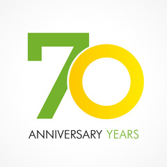 70 circle anniversary logo. Template logo 70th anniversary with a circle in the form of a graph and the number 7