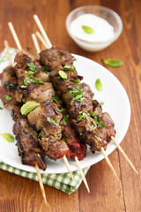 Chicken liver skewers