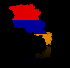 Armenia map flag with reflection illustration