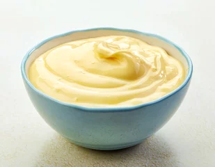 Fotobehang bowl of mayonnaise © Mara Zemgaliete