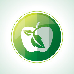 Ecology icons with green leaves in vector