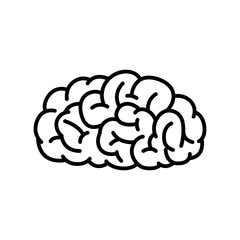 Vector Illustration of Human Brain in Black and White Color.