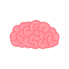 Vector Illustration of Brain in Pink Color.
