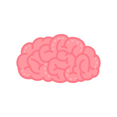 Vector Illustration of Brain in Pink Color.
