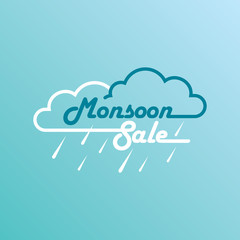 Monsoon offer and sale banner, flyer or poster.