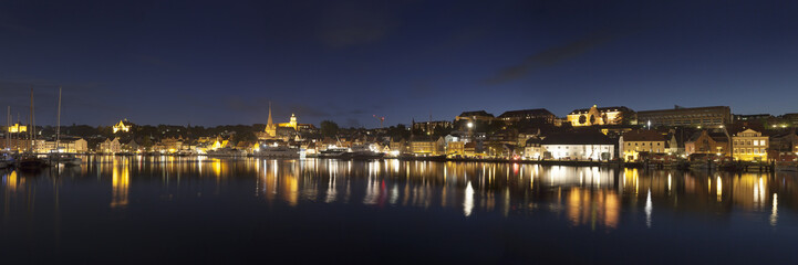Fototapeta na wymiar Flensburg Night Panorama