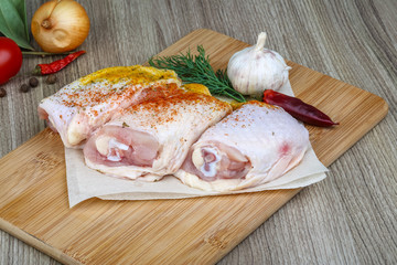 Raw chicken thighs