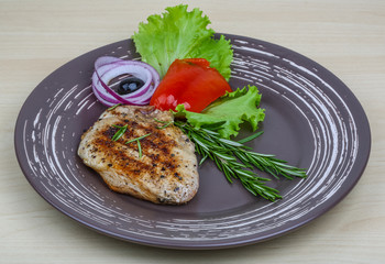 Grilled pork steak