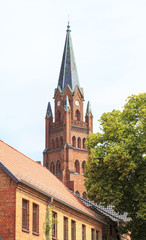 Fototapeta premium Turm der Marienkirche in Röbel