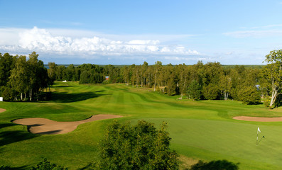 natural landscape with golf field or course view