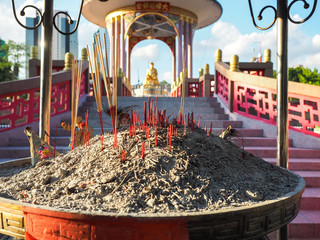 Incense burning at Chinese temple