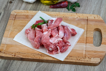 Diced pork meat