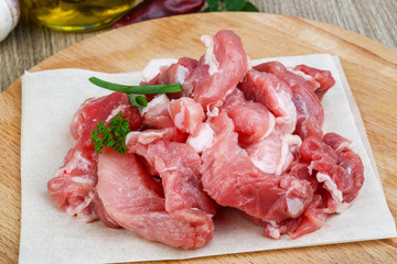 Diced pork meat