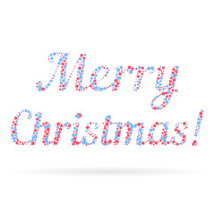 Merry Christmas in the form of snowflakes and stars