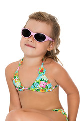 Fototapeta premium little girl in sunglasses