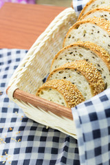 whole grain bread. Cut into pieces