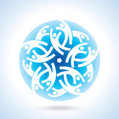 Concept of community,workers,unity,social networking icon image logo template. Teamwork vector