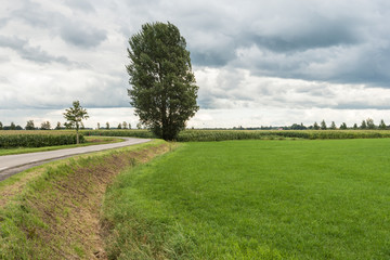 Obraz premium Threatening clouds above a rural area