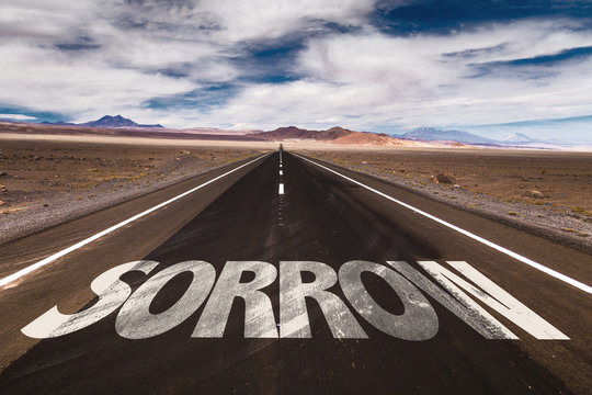 Sorrow written on desert road