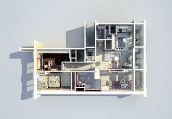apartments 3D design  project redevelopment
