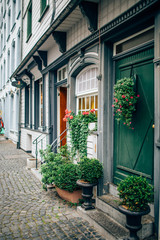 street in the old city Paris selective focus