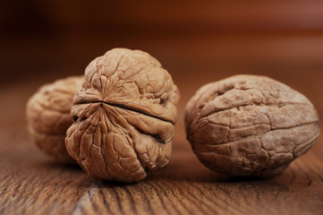 Walnuts on the wood